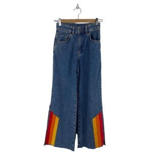 THE RAGGED PRIEST Wide Leg Cut Out Jeans